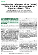 Novel Avian Influenza Virus H5N1 Clade 2344b Reassortants in Migratory Birds China