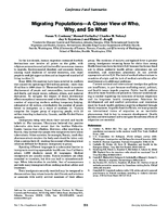 Migrating populationsa closer view of who why and so what