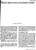 Medicare Medical Practice And The Medical Profession