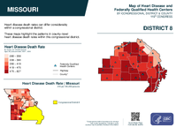 MO Congressional District 08 Heart Disease and Federally Qualified Health Centers Map 119th Congress
