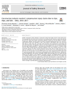 Construction Industry Workers Compensation Injury Claims Due to Slips Trips and Falls  Ohio 20102017