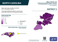 NC Congressional District 02 Stroke and Federally Qualified Health Centers Map 119th Congress
