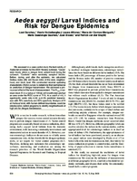 Aedes aegypti Larval Indices and Risk for Dengue Epidemics