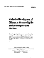 Intellectual Development of Children as Measured by the Wechsler Intelligence Scale United States 1971
