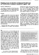 Weighing Costs And Benefits Of Adequate Prenatal Care For 12023 Births In Missouris Medicaid Program 1988