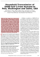 Household Transmission of SARSCoV2 from Humans to Pets Washington and Idaho USA
