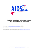 Guidelines for the use of antiretroviral agents in HIV1infected adults and adolescents