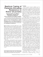 Replicon Typing of Plasmids Encoding Resistance to Newer Lactams