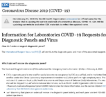 Information for Laboratories 2019nCoV Requests for Diagnostic Panels and Virus February 16 2020