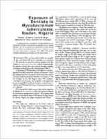 Exposure of Dentists to Mycobacterium tuberculosis Ibadan Nigeria