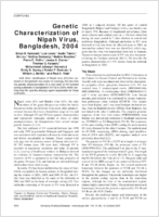 Genetic Characterization of Nipah Virus Bangladesh 2004