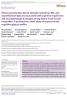 Plasma Amyloid Beta 4042 Phosphorylated Tau 181 and Neurofilament Light Are Associated with Cognitive Impairment and Neuropathological Changes Among World Trade Center Responders A Prospective Cohort Study of Exposures and Cognitive Aging at Midl