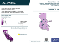 CA Congressional District 29 Stroke and Federally Qualified Health Centers Map 119th Congress