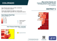 CO Congressional District 04 Heart Disease and Federally Qualified Health Centers Map 119th Congress