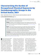 Characterizing the Burden of Occupational Chemical Exposures by Sociodemographic Groups in the United States 2021