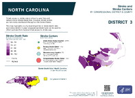 NC Congressional District 03 Stroke and Stroke Centers Map 118th Congress