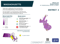 MA Congressional District 04 Stroke and Stroke Centers Map 118th Congress