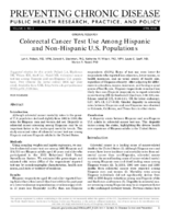 Colorectal Cancer Test Use Among Hispanic and NonHispanic US Populations
