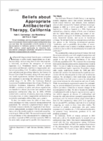 Beliefs about Appropriate Antibacterial Therapy California