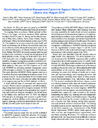 Developing an Incident Management System to Support Ebola Response  Liberia JulyAugust 2014