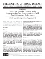 Child Care Provider Training and a Supportive Feeding Environment in Child Care Settings in 4 States 2003