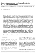 An Investigation on the Biodynamic Foundation of a Rat Tail Vibration Model 2008