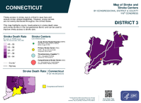 CT Congressional District 03 Stroke and Stroke Centers Map 119th Congress