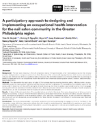 A Participatory Approach to Designing and Implementing an Occupational Health Intervention for the Nail Salon Community in the Greater Philadelphia Region