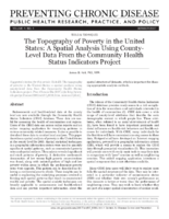 The Topography of Poverty in the United States A Spatial Analysis Using CountyLevel Data From the Community Health Status Indicators Project