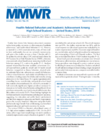 HealthRelated Behaviors and Academic Achievement Among High School Students  United States 2015