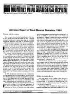 Advance report of final divorce statistics 1984