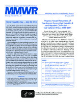MMWR Morbidity and Mortality Weekly Report Vol 63 No 29 July 25 2014