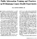 Public information training and practices in 50 Oklahoma county health departments