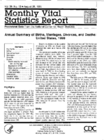 Annual Summary of Births Marriages Divorces and Deaths United States 1990