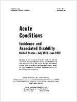 Acute conditions incidence and associated disability United States July 1971June 1972