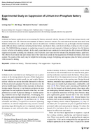 Experimental Study on Suppression of Lithium Iron Phosphate Battery Fires