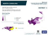 NC Congressional District 03 Stroke and Federally Qualified Health Centers Map 118th Congress