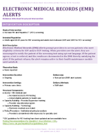 ELECTRONIC MEDICAL RECORDS EMR ALERTS