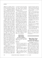 West Nile Virus Detection and Commercial Assays