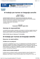 El trabajo por turnos en lenguaje sencillo 1997