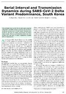 Serial Interval and Transmission Dynamics during SARSCoV2 Delta Variant Predominance South Korea