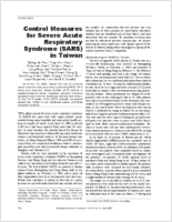 Control Measures for Severe Acute Respiratory Syndrome SARS in Taiwan