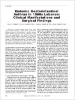 Endemic Gastrointestinal Anthrax in 1960s Lebanon Clinical Manifestations and Surgical Findings