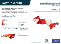NC Congressional District 08 Heart Disease and Federally Qualified Health Centers Map 119th Congress
