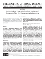 Public Policy Versus Individual Rights and Responsibility An Economists Perspective
