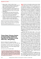 ThreeDose Primary Series of Inactivated COVID19 Vaccine for Persons Living with HIV Hong Kong