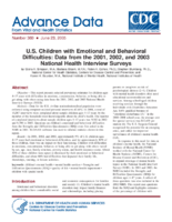 US Children with Emotional and Behavioral Difficulties Data from the 2001 2002 and 2003 National Health Interview Surveys