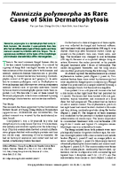 Nannizzia polymorpha as Rare Cause of Skin Dermatophytosis