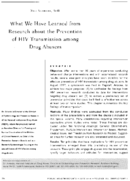 What we have learned from research about the prevention of HIV transmission among drug abusers