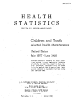 Children and youth selected health characteristics United States July 1957June 1958